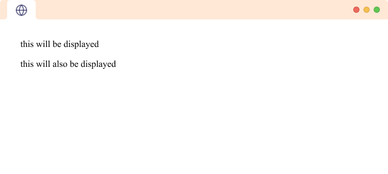 Tag inside a Comment. Multiple HTML paragraphs with one inside a comment